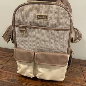 Itzy Ritzy Taupe and White Chevron Bag